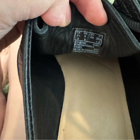 Clarks Eden Women's Size 9 Black Mid Lace Chunky Leather Loafer Shoes - Picture 7 of 7